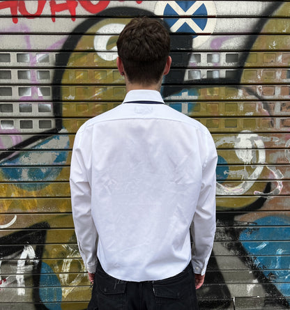 upcycled shirt & tie blue