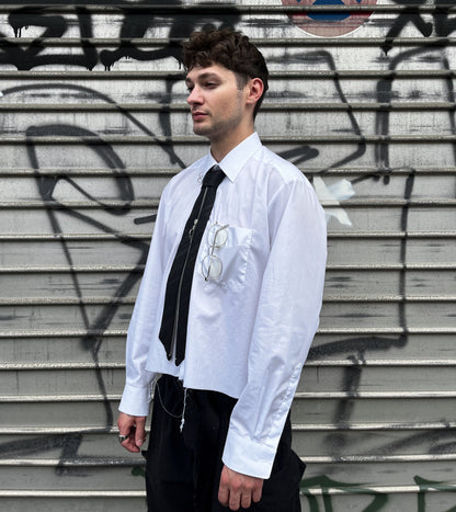 upcycled shirt & tie black