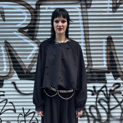 deconstructed longsleeve cropped