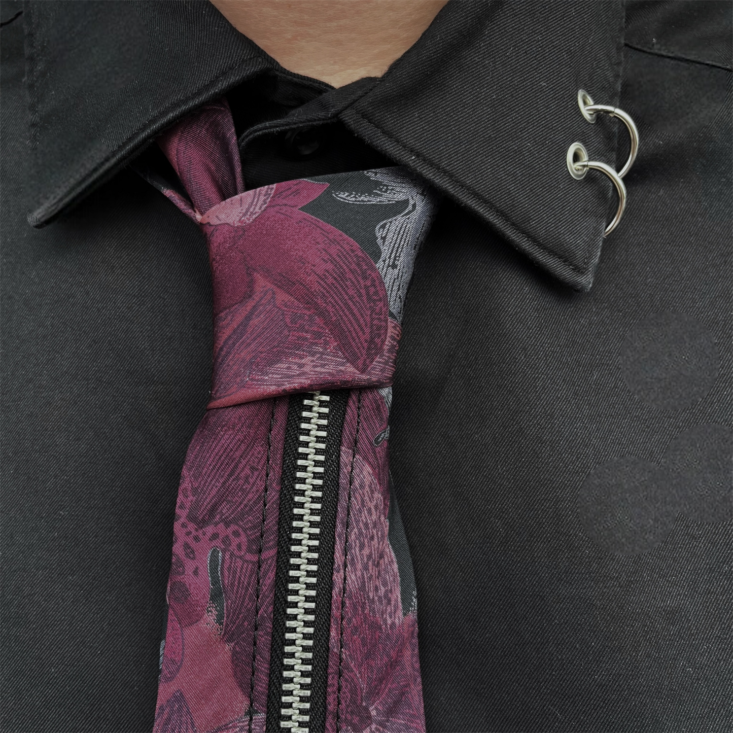 upcycled shirt & tie purple pink