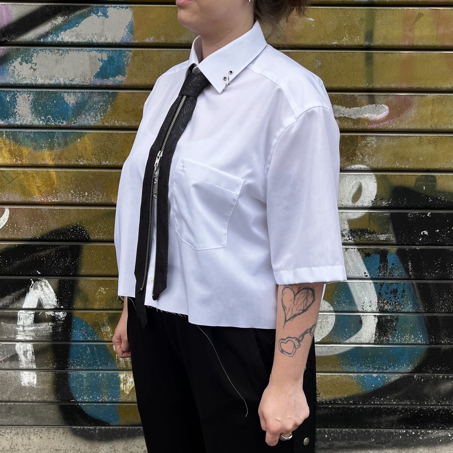 upcycled shirt & tie blue/dark blue