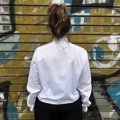 upcycled shirt & tie blue flowers