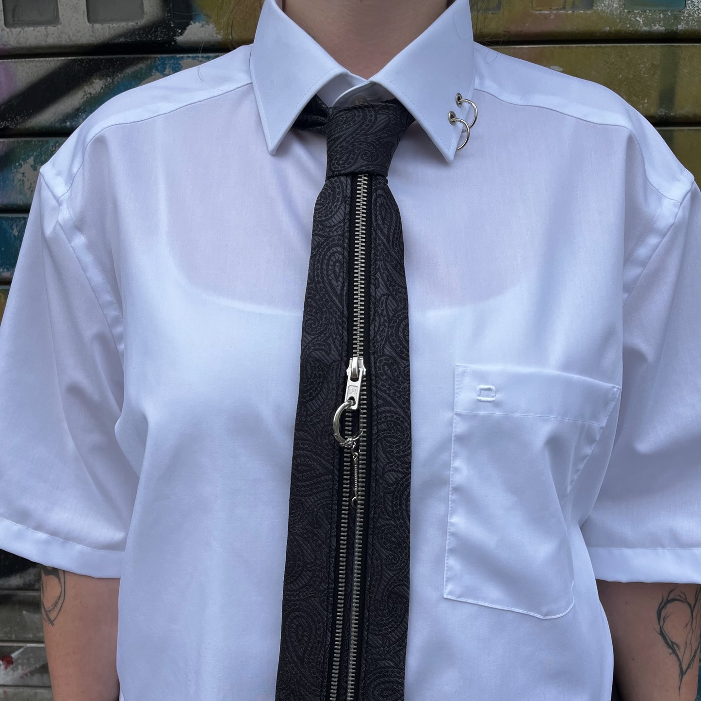 upcycled shirt & tie blue/dark blue
