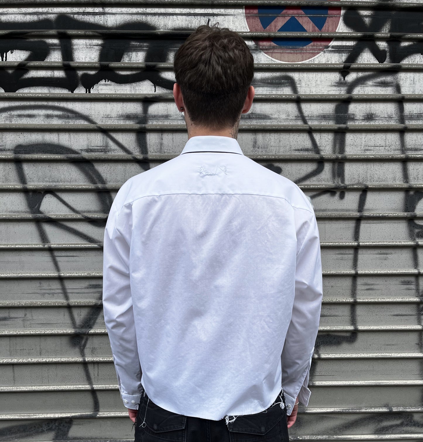 upcycled shirt & tie black