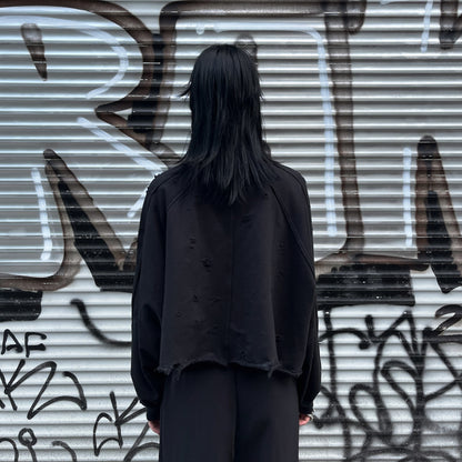 deconstructed longsleeve cropped