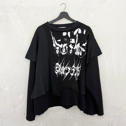 upcycled layered sweater