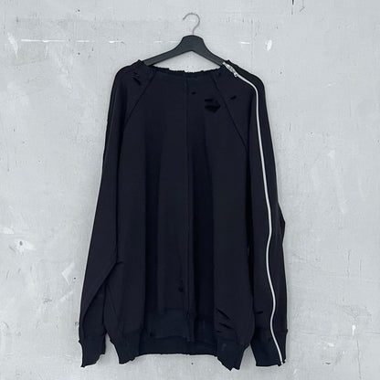 deconstructed longsleeve zip