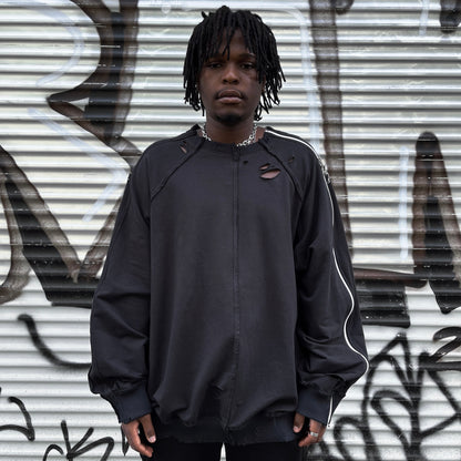 deconstructed longsleeve zip