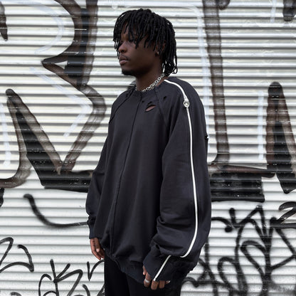 deconstructed longsleeve zip