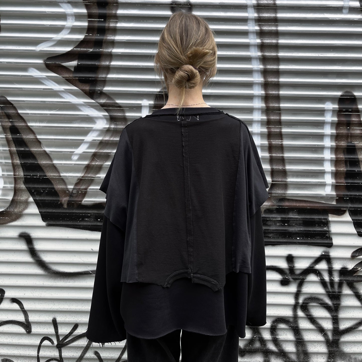 upcycled layered sweater