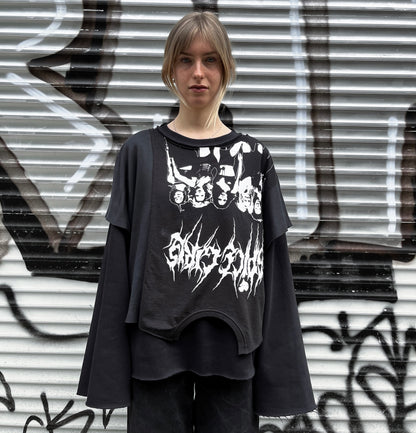 upcycled layered sweater